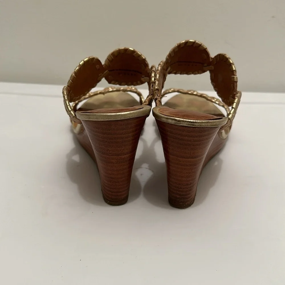 Jack Rogers gold leather